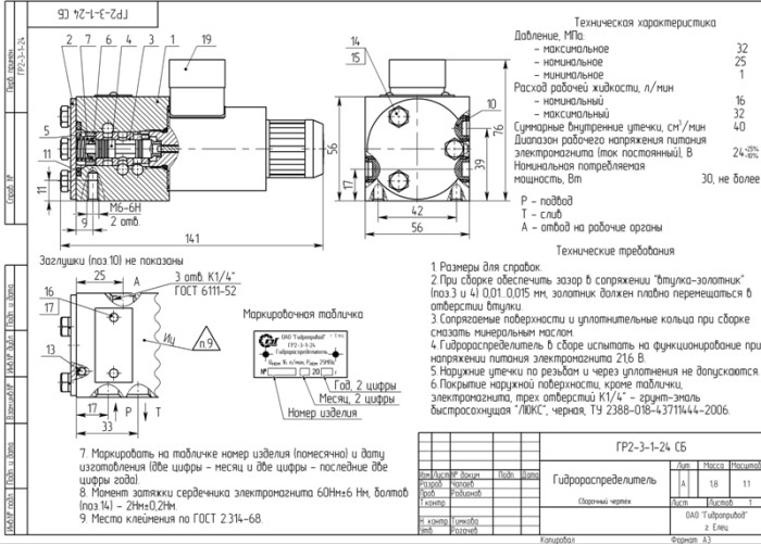 Электрогидрораспределитель ГР2-3 (У4690)