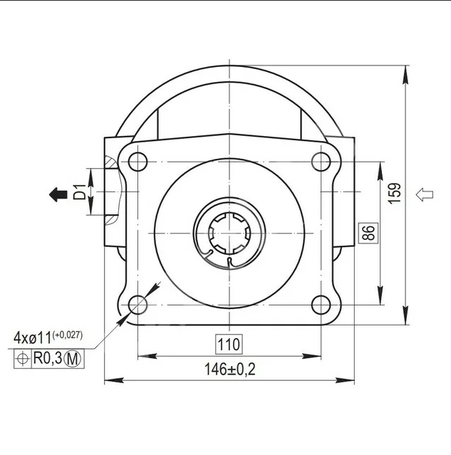 Насос шестеренный (MF HYDRAULIC)НШ-32А3 лев