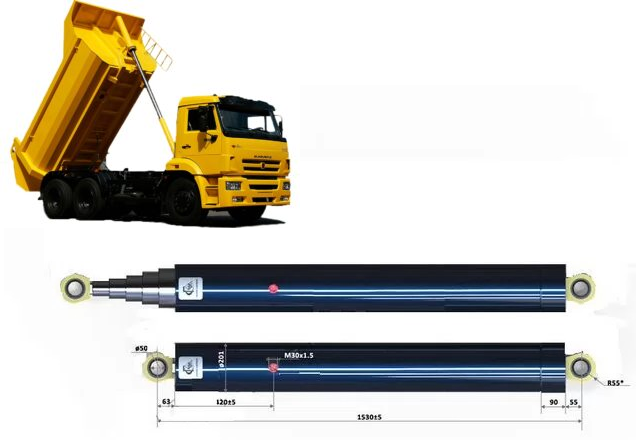 Гидроцилиндр 65201-8603010 ЦГС.16.ПШ.ПШ.75.95.117.142.170-5780 (Брянск)(65201-8603010-01ЗЧ)