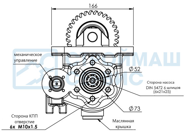 Коробка отбора мощности PTO ISUZU MSB5S MECHANIC-CABLE UNI 20510LOCUR