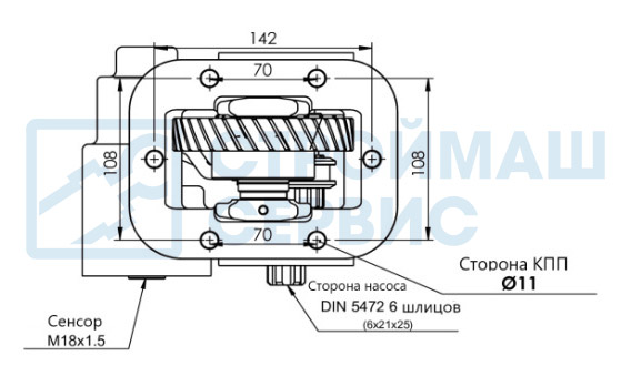 Коробка отбора мощности PTO HINO M550 UNI VACUUM 21120LOVUR