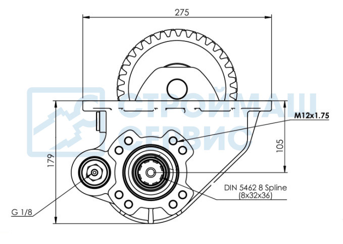 Коробка отбора мощности 20550ROHIR (PTO ISUZU GIGA MJX 16P ISO (DOUBLE GEAR))