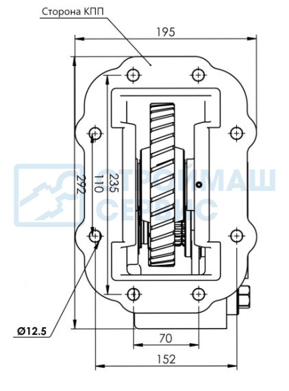 Коробка отбора мощности 20550ROHIR (PTO ISUZU GIGA MJX 16P ISO (DOUBLE GEAR))
