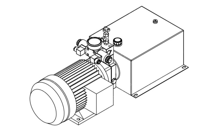 Станция насосная гидравлическая TDDL-00-2002-CT385-0400-001: 22MPa. 380V 4 KW.1450RPM 4,8cc/r 20L Tank. steel square horizontal. DSG-02-3C6-AC220V. Port G3/8" With Pressure gage