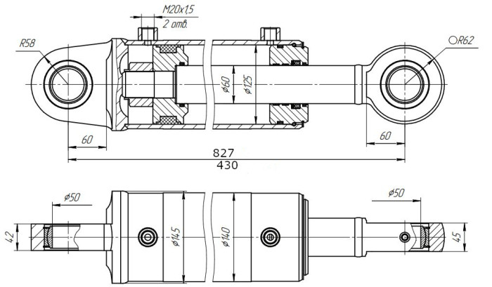 ЦГ-125.60х430.11 Гидроцилиндр