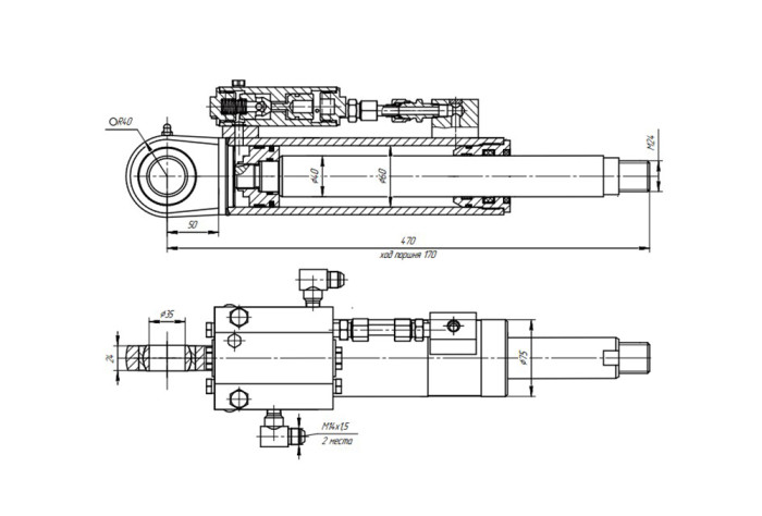 ЦГ-60.40х170.13 Гидроцилиндр
